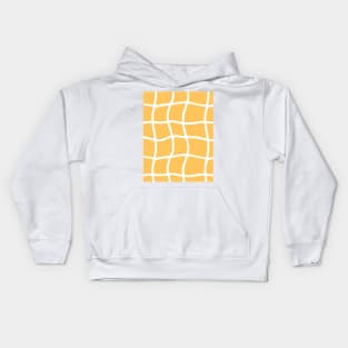 Yellow bright summer grid Kids Hoodie